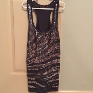 Grey and silver sparkle top